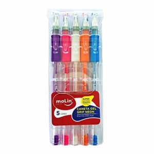 Kit canetas gel neon Kit c/ 5 cores